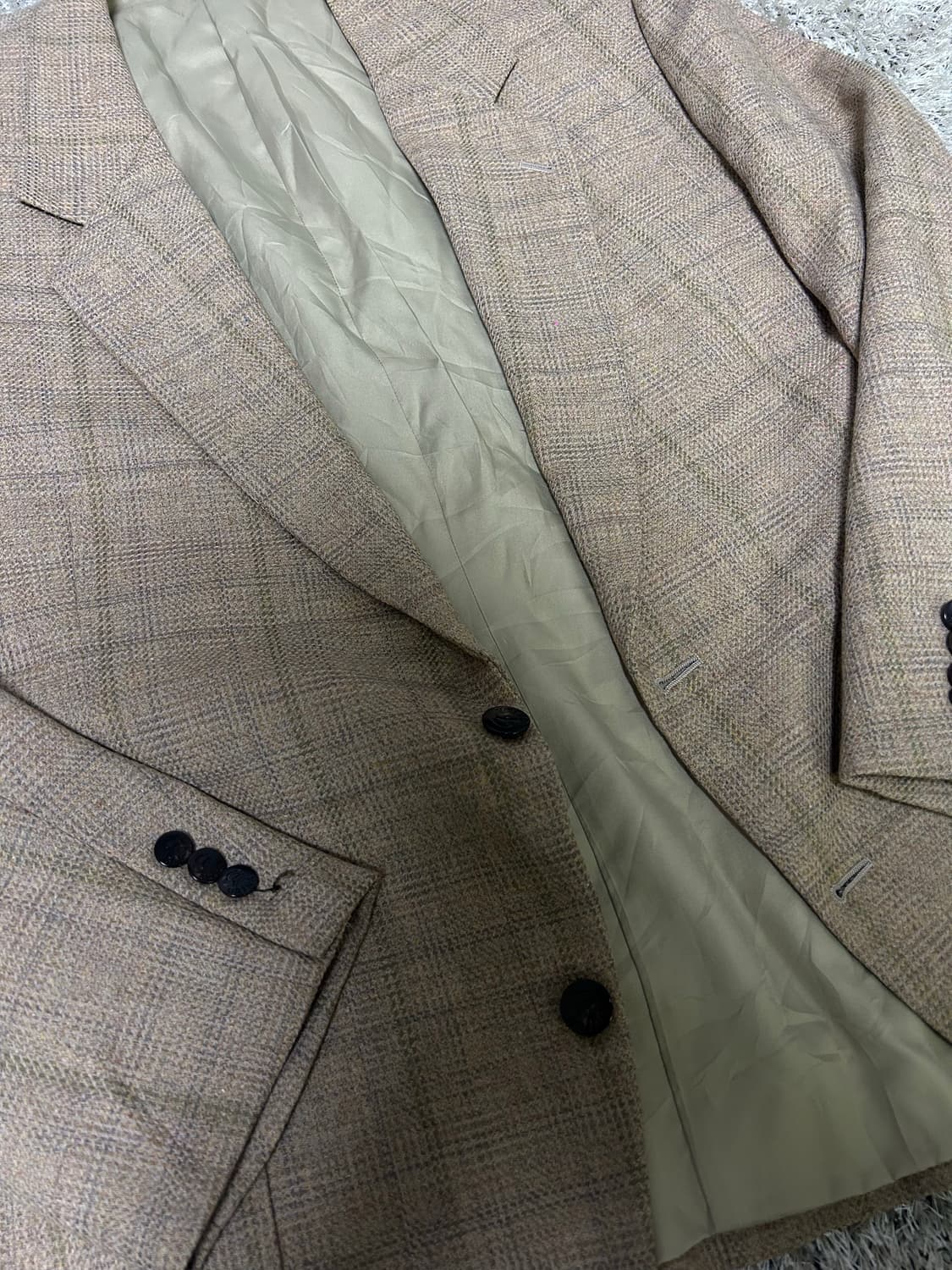 일본판 GRIMA 울 체크 블레이저 사이즈 105~110 상품이미지2