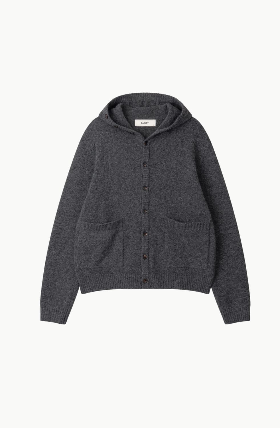 Lundy 런디 mellow hood knit cardigan 차콜 m 상품이미지1