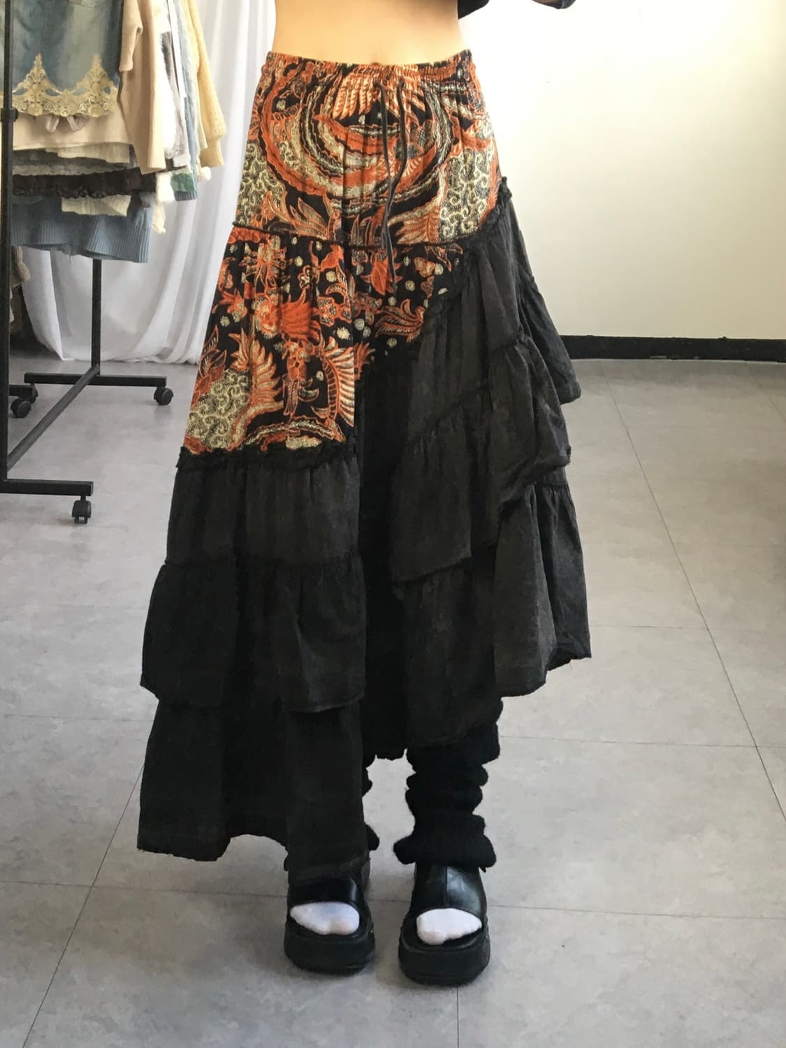 Unbalanced layer skirt 상품이미지1