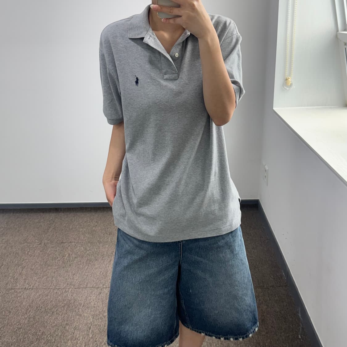 Polo 폴로 네이비 포니 그레이 카라 반팔티 상품이미지2