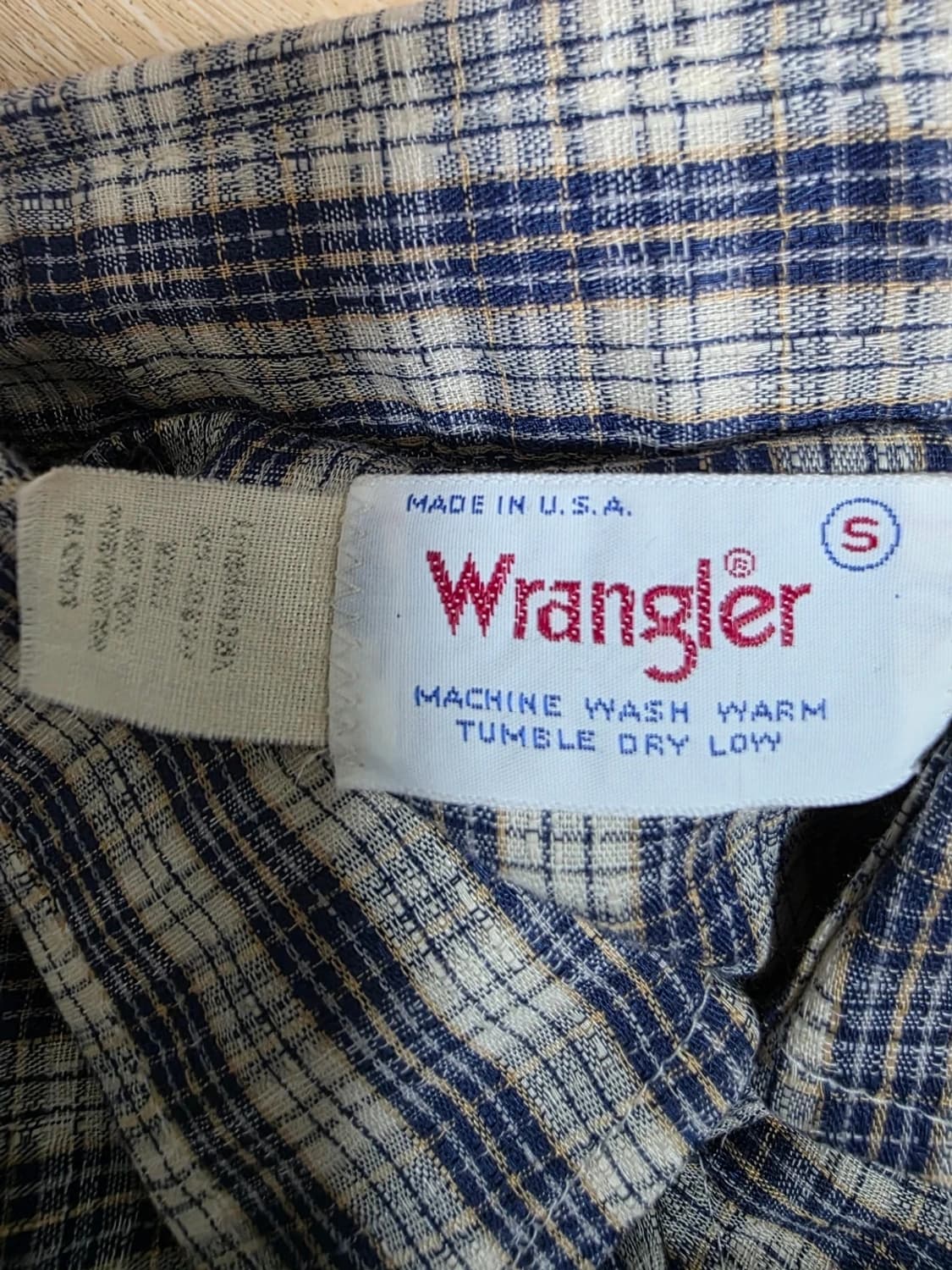80s 빈티지 랭글러 웨스턴 체크 셔츠 S 상품이미지3