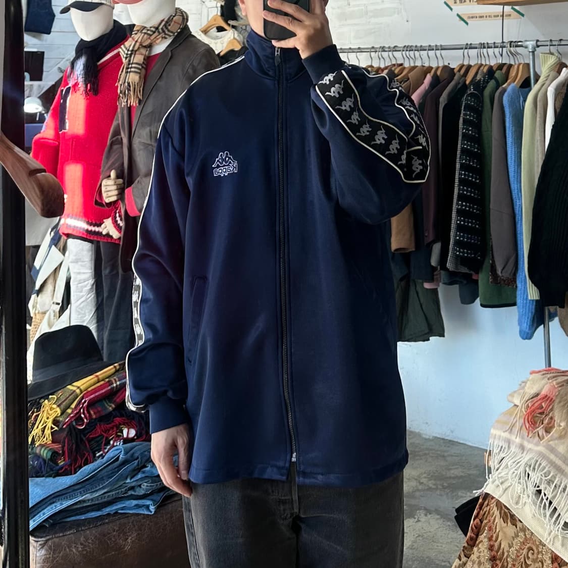 (착용컷) Kappa 올드스쿨 트랙 자켓 (남성용 105) 상품이미지3