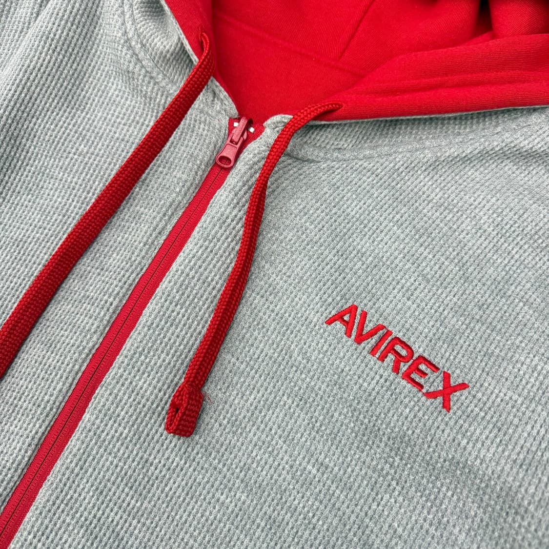 아비렉스 리버시블 오버사이즈 와플 후드집업 상품이미지8