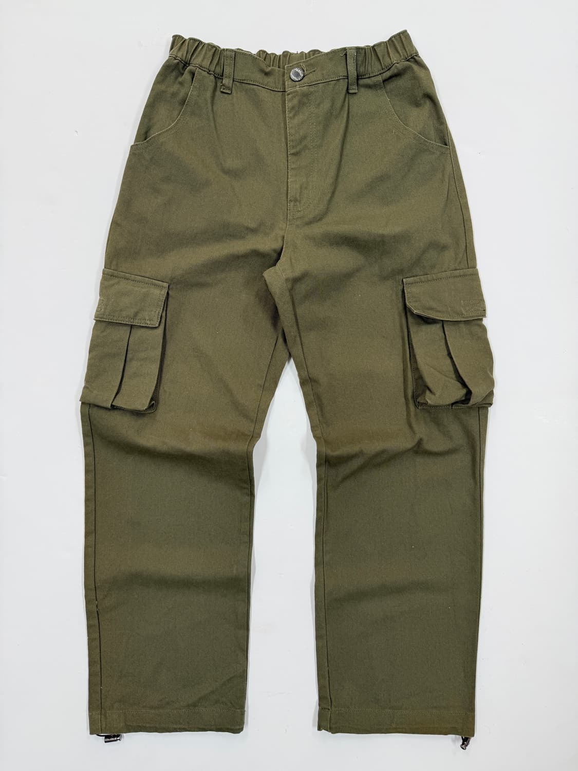 올리브 카키 코튼 카고 팬츠 상품이미지1