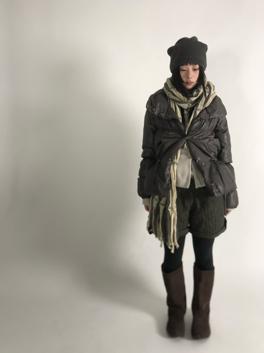 Wool check roll-up half pants 상품이미지4