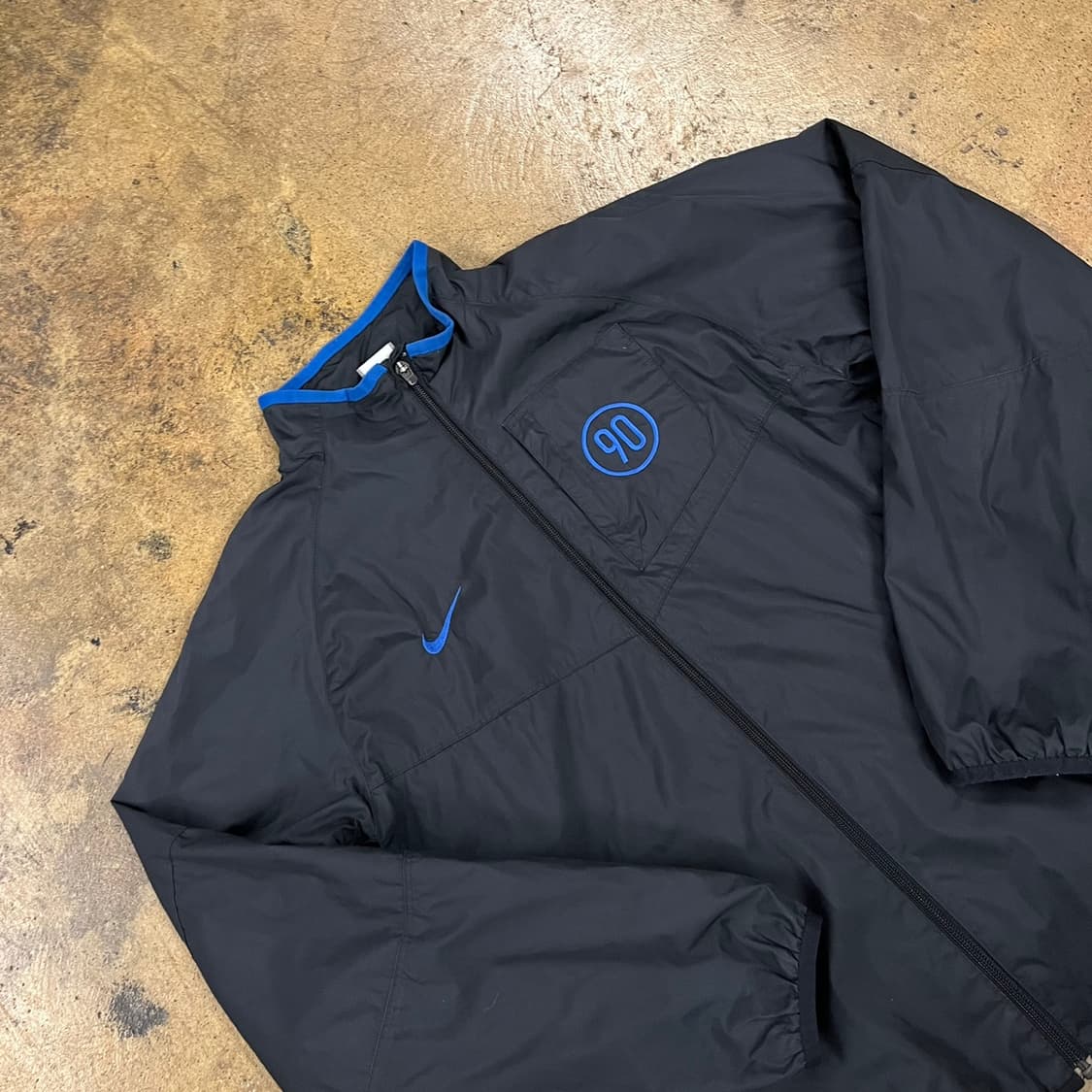 [정품/M] 나이키 블랙 윈드러너 바람막이 블루 로고 b14 상품이미지1