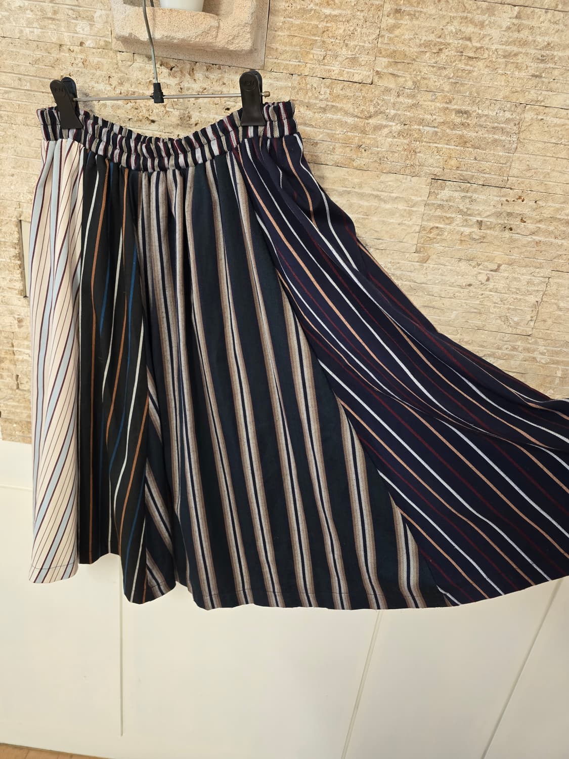 nor 스트라이프 배색 롱 스커트 L 상품이미지2