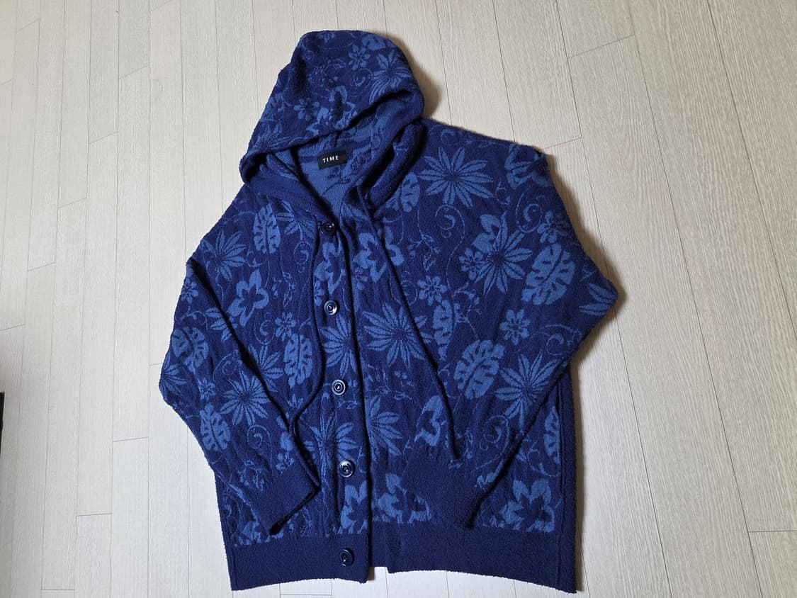 [정품] 타임옴므 플라워 디테일 테리 잉크 남성 후드 가디건 105  상품이미지2