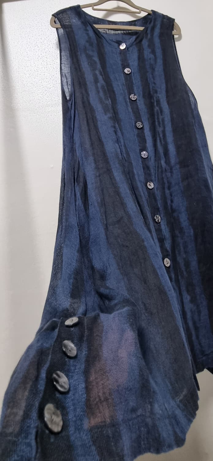 BRISA 마 민소매 모시 롱 가디건조끼 상품이미지4