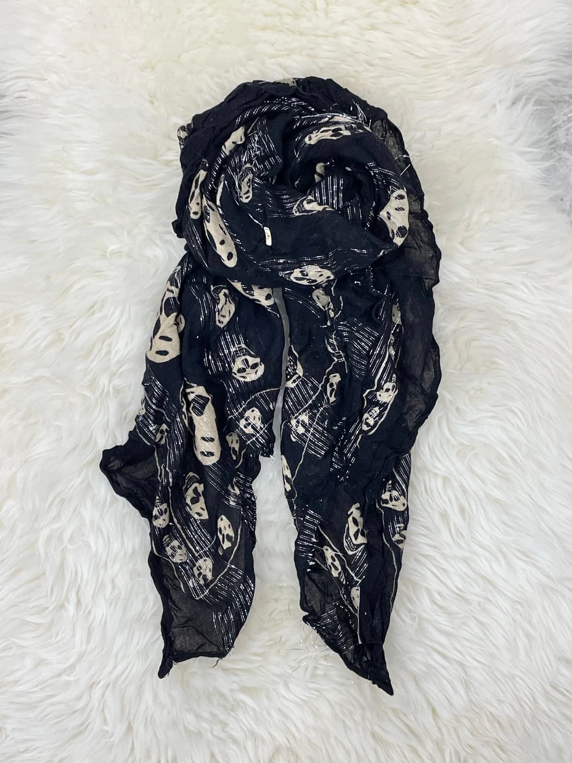 펑크 스컬 글리터 머플러 상품이미지3