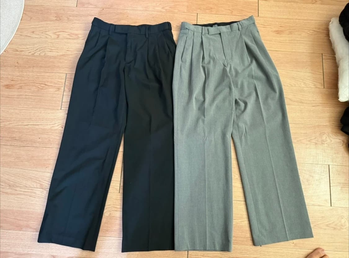 (30 size) 무탠다드 리얼 와이드 히든 밴딩 슬랙스 2개 일괄 상품이미지1