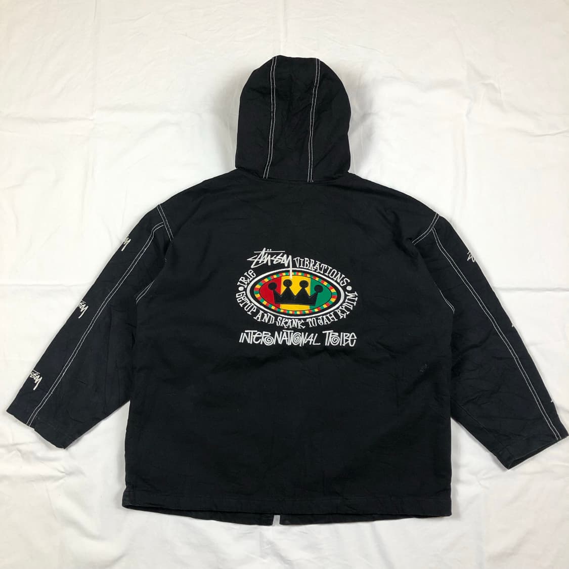 90s 스투시 인터네셔널 트라이브 퀄팅 후드자켓 상품이미지6