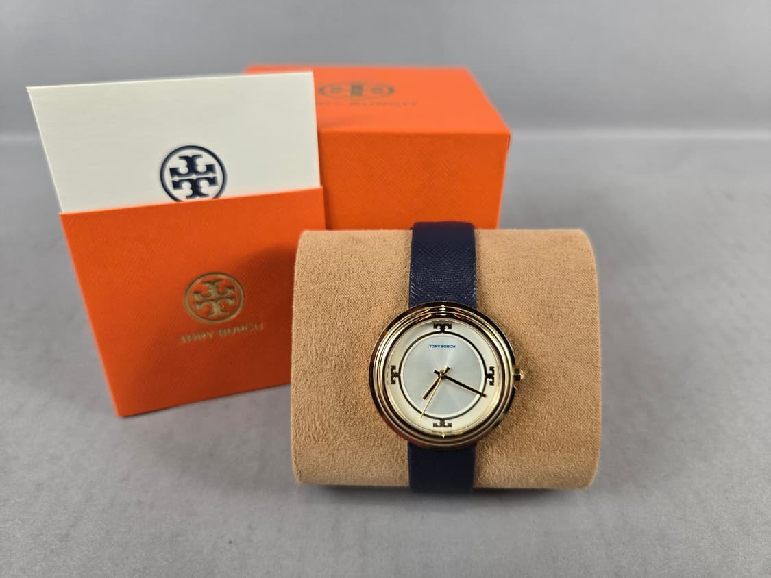 토리버치 베일리 금장 가죽 여성 손목 시계 네이비 정품 상품이미지1
