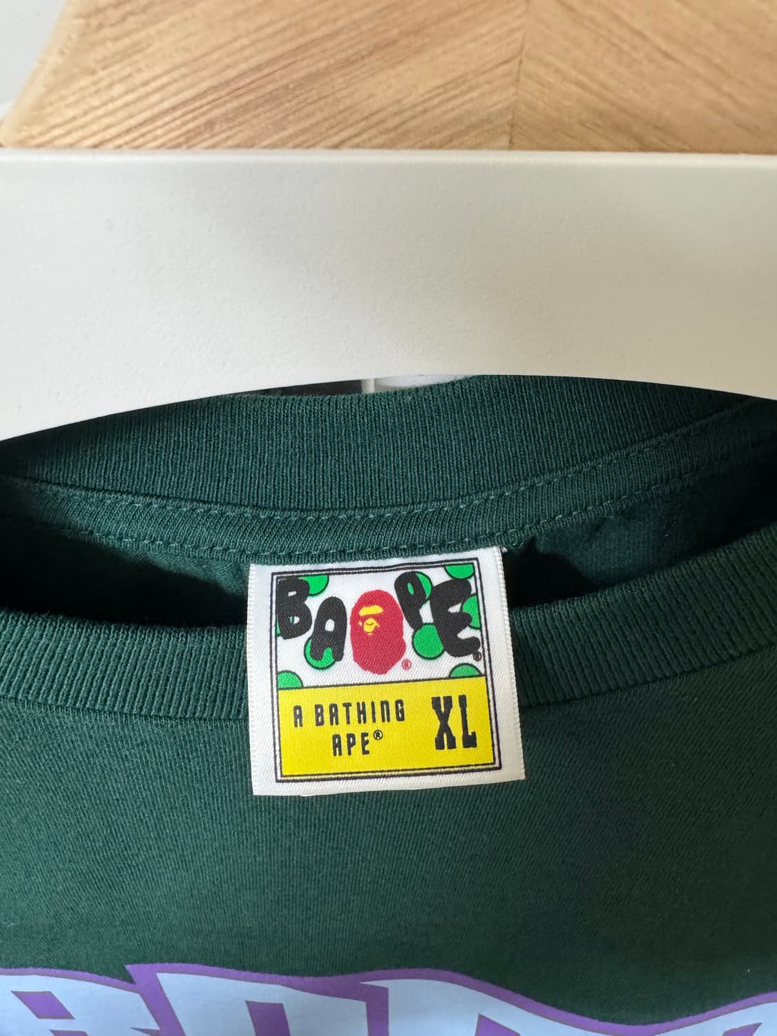 Bape 베이프 풋볼 티셔츠 그린 XL 상품이미지5