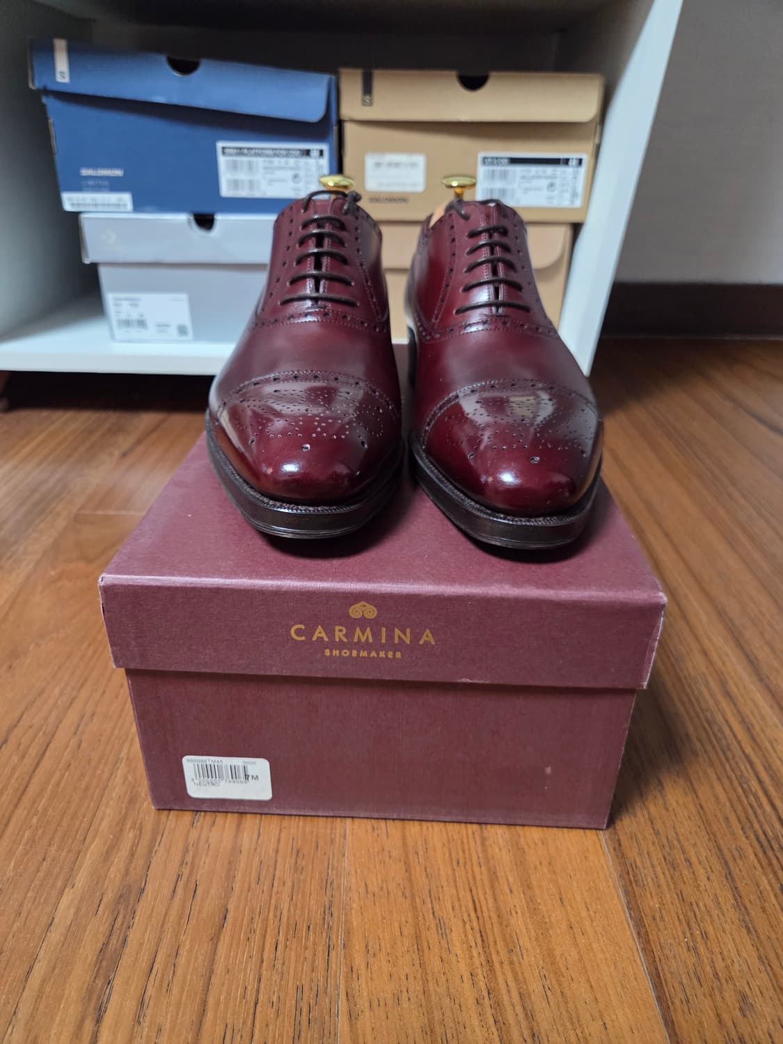 Carmina 버건디 남성 윙팁 구두 상품이미지1