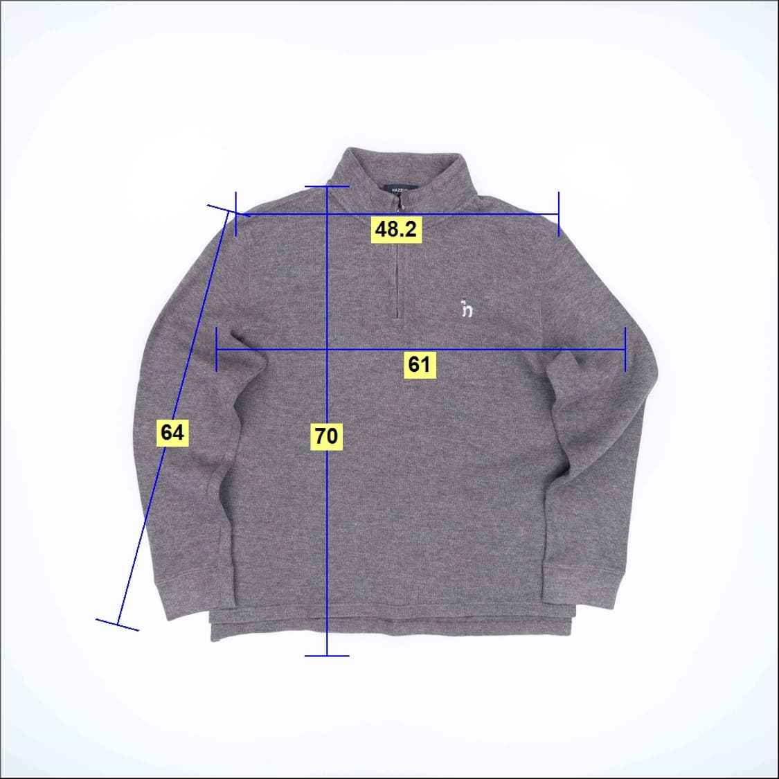 110 헤지스 남성 반집업 맨투맨 진회색 4255 상품이미지7