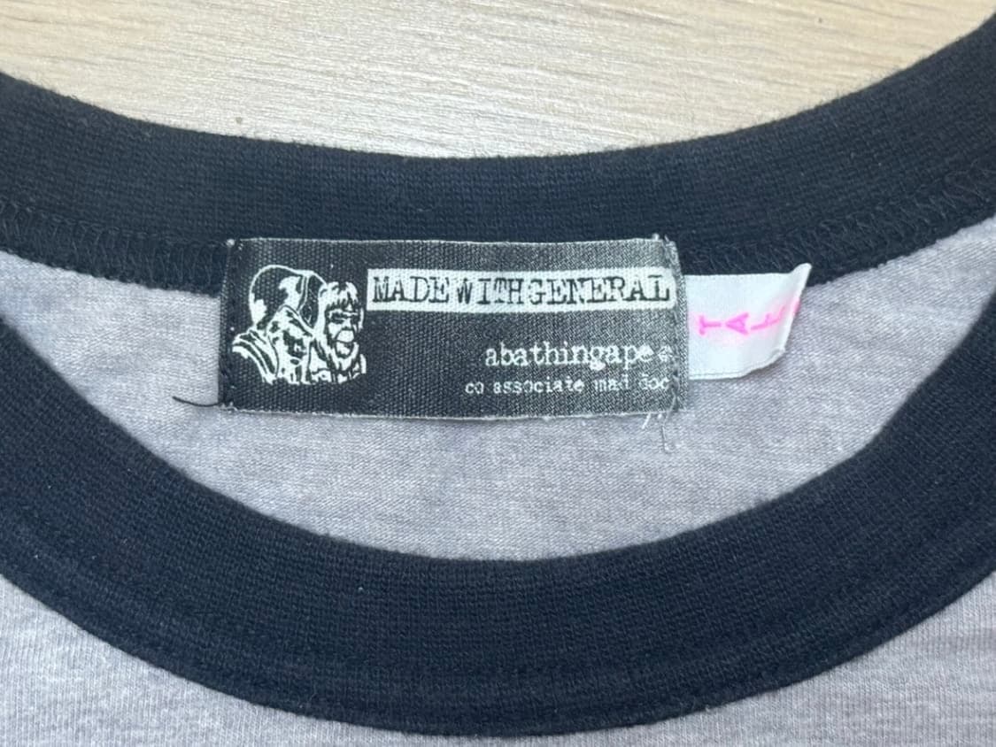 A Bathing Ape 에이프 90년대 반팔 링거 티셔츠 상품이미지3