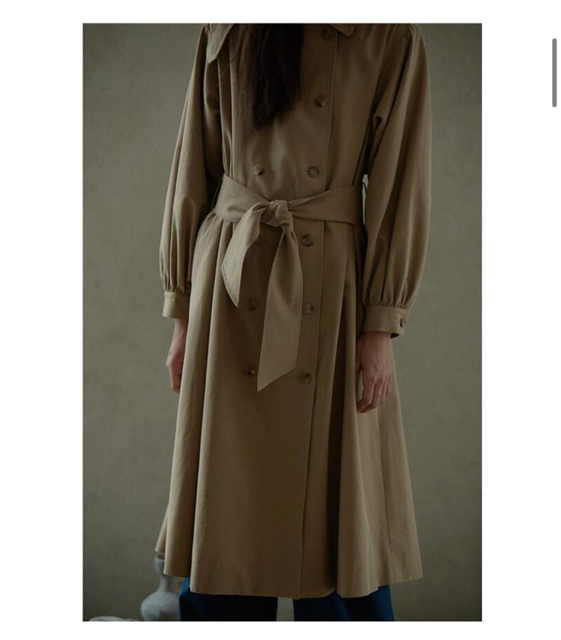 Akro 셔링 후그 트렌치 카멜 상품이미지2