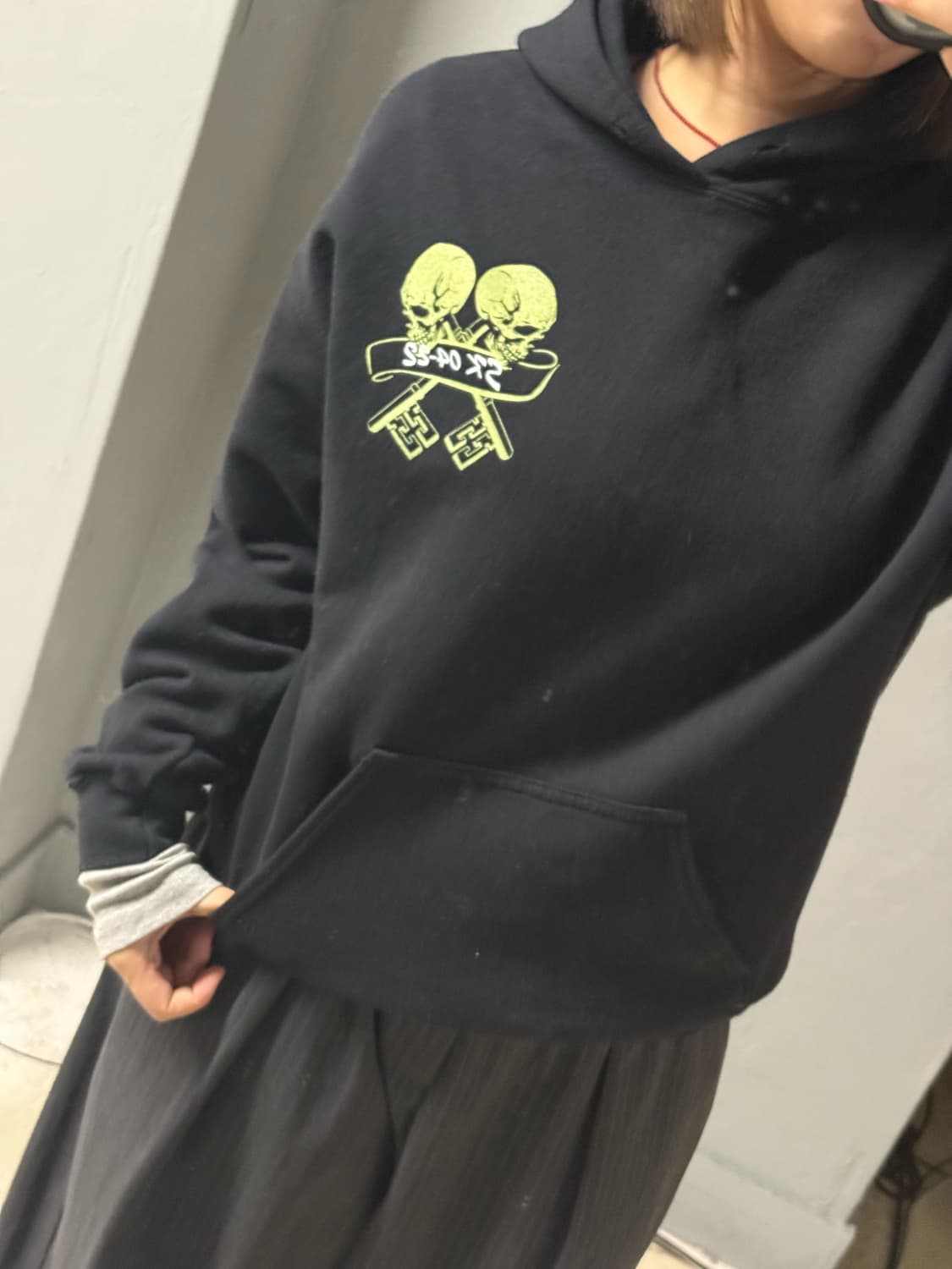 Back skull point printing hoodie 상품이미지3
