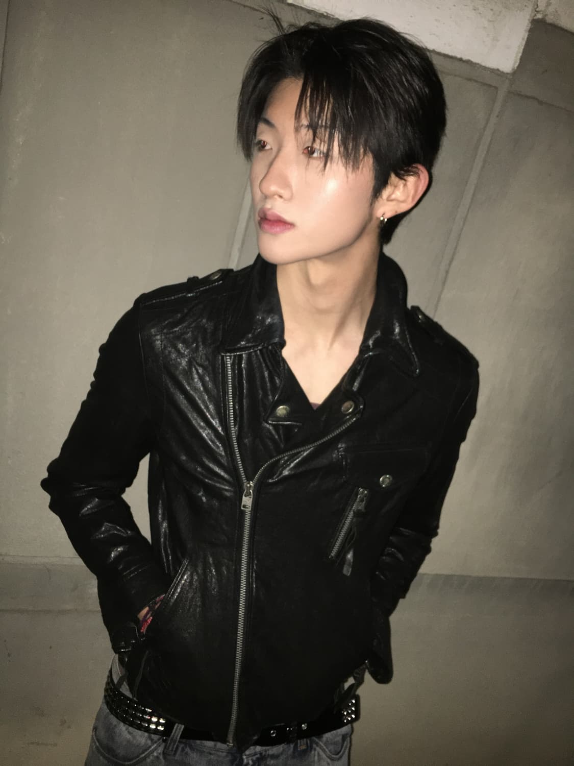 Black leather jacket 상품이미지1