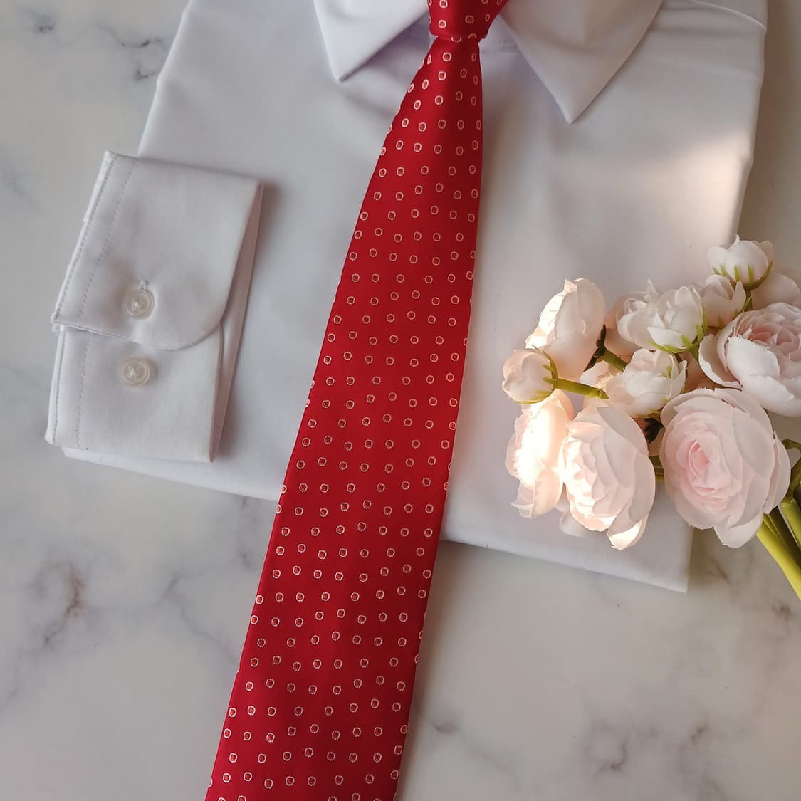 메트로시티 실크 레드 도트 패턴 넥타이 8.6cm A+등급 A19417
 상품이미지7