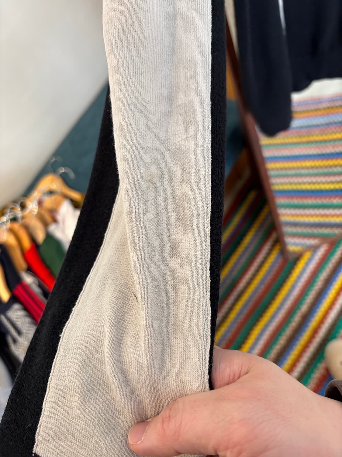 SYSTEM 블랙/화이트 스트라이프 가디건 상품이미지8