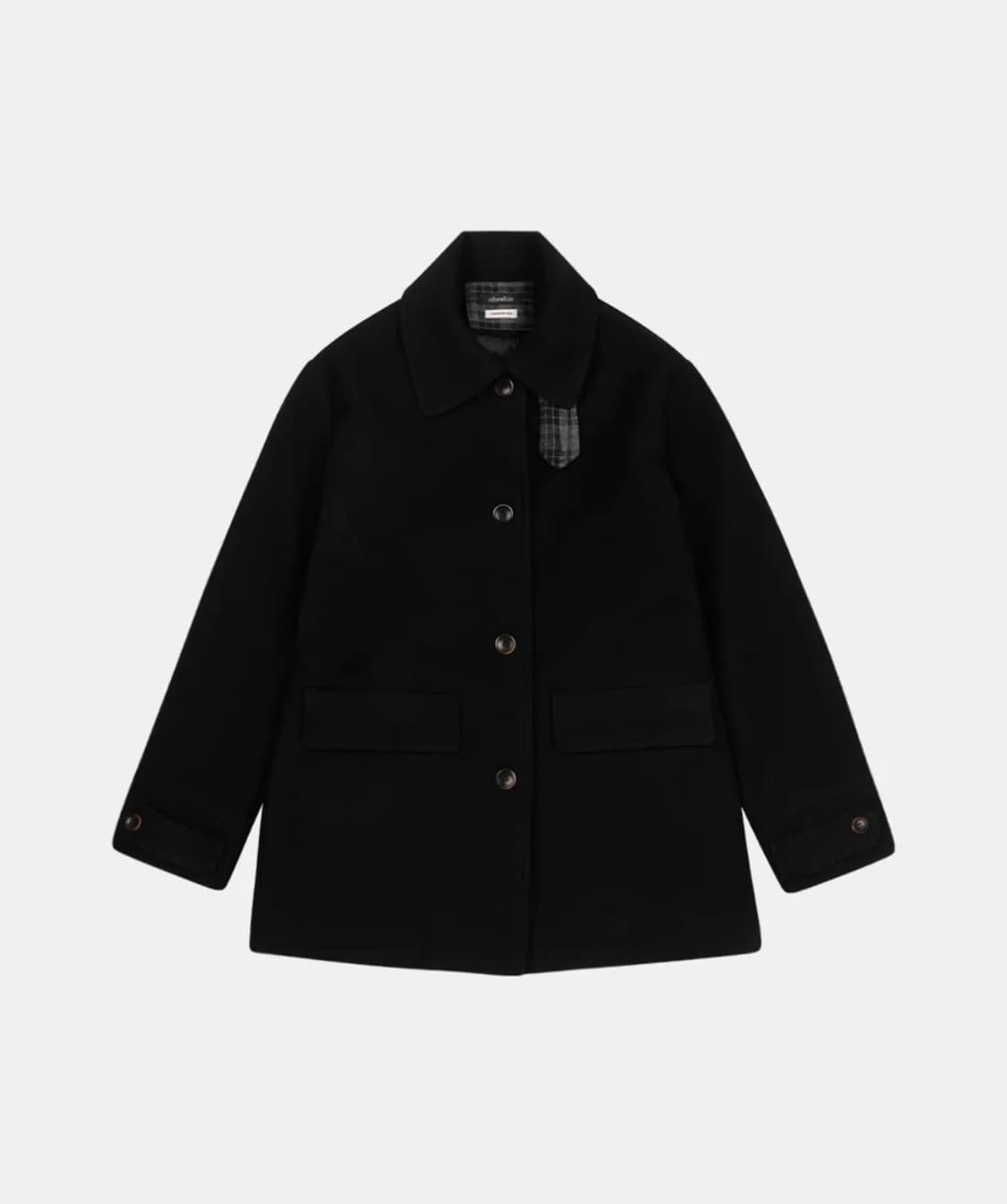 오헤시오 체크 하프 울 코트 상품이미지2