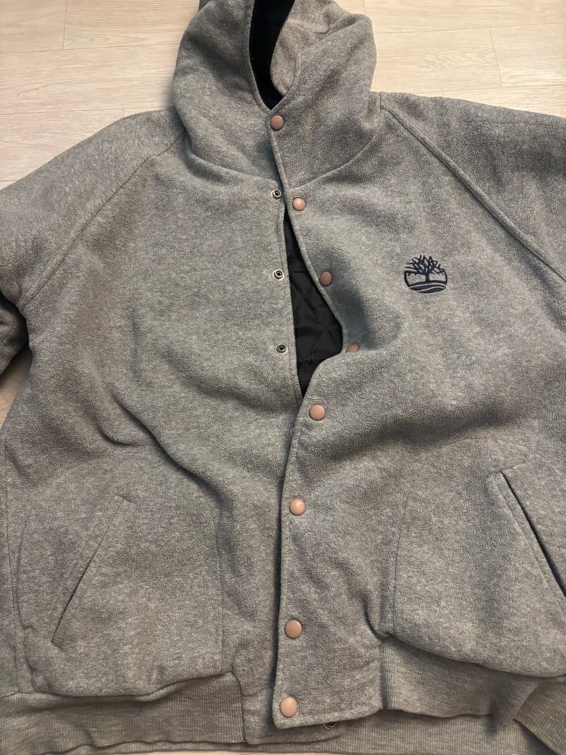 팀버랜드 90s 후리스 후드 집업 그레이 빈티지 자켓 상품이미지2