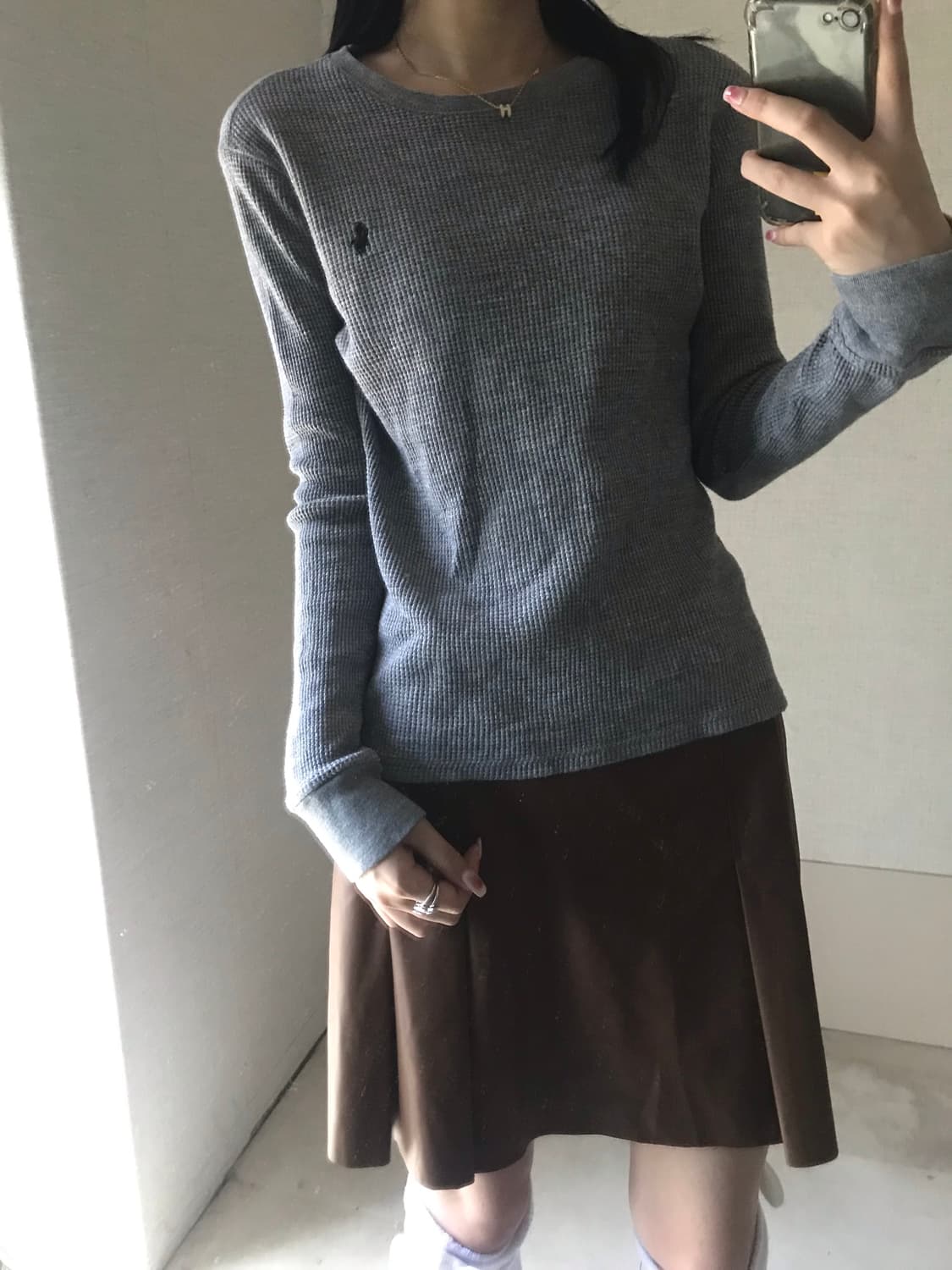 폴로 그레이 와플 롱슬리브 상품이미지3