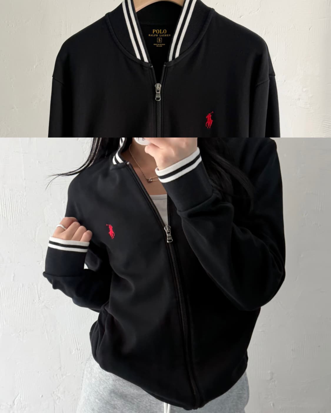 Polo 폴로 랄프로렌 신형 레드포니 블랙컬러 코튼 집업 트랙 자켓 상품이미지1