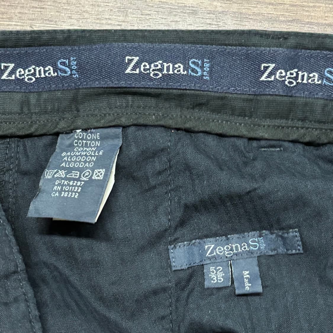 제냐 zegna 스포츠 블랙 원턱 치노 팬츠 슬랙스 상품이미지5