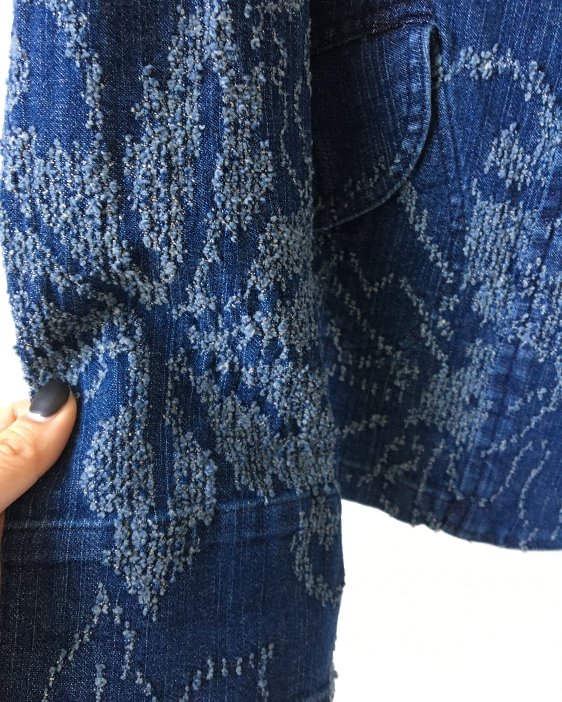 Leaf pattern point denim jacket 상품이미지4