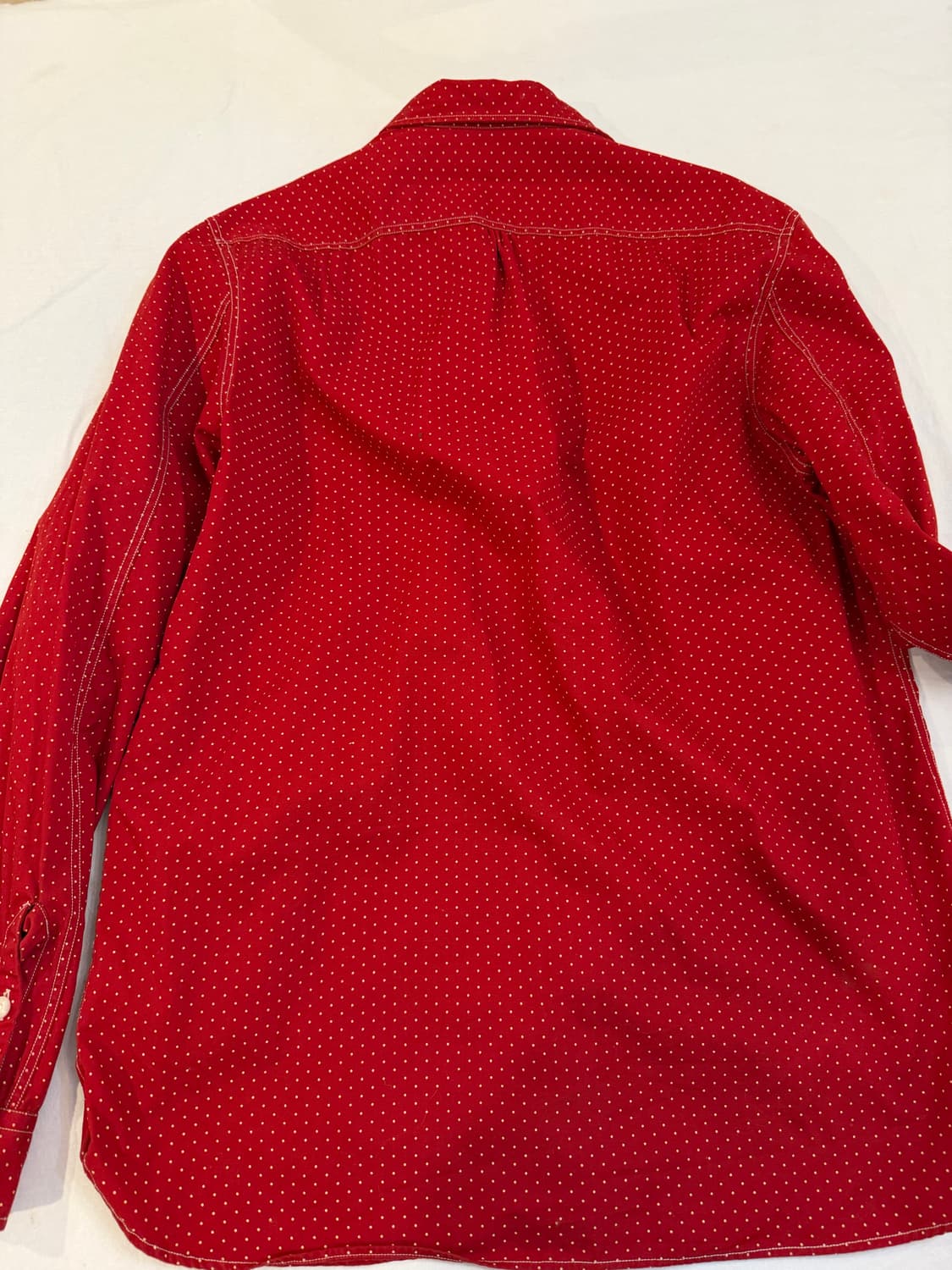 RRL 더블알엘 폴카닷 도트 워크셔츠 레드 상품이미지4