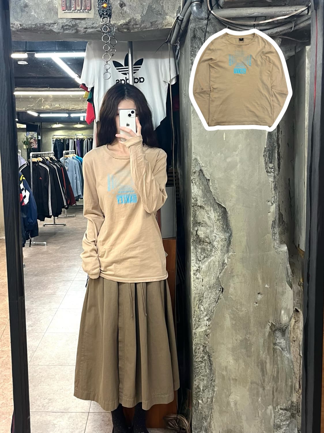 오클리 롱슬리브리스 긴팔티 베이지 S #csz2567 상품이미지1