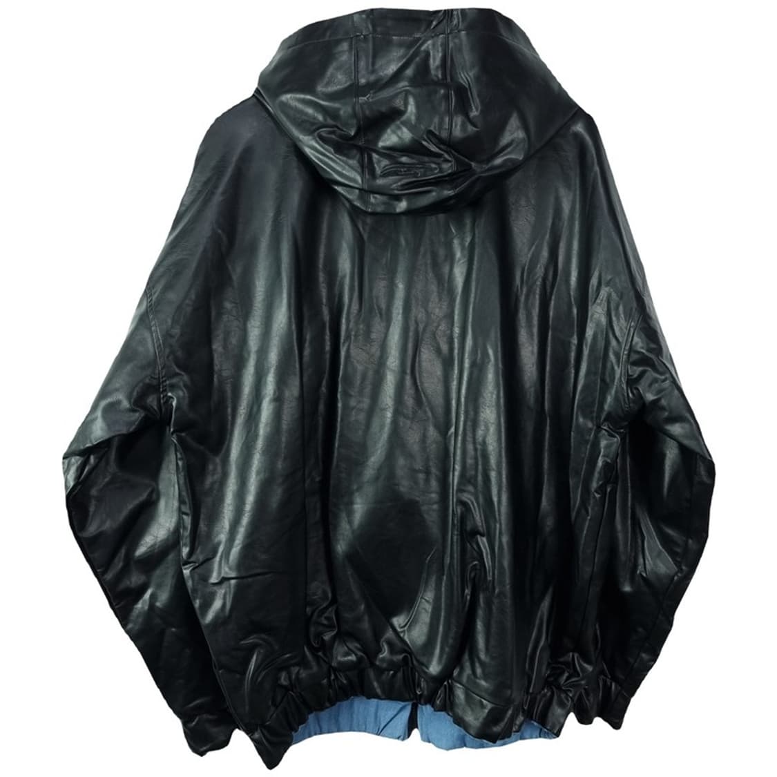 [LEEY](새상품) 리버시블 오버핏 레더 데님 후드 자켓 M18253 상품이미지4