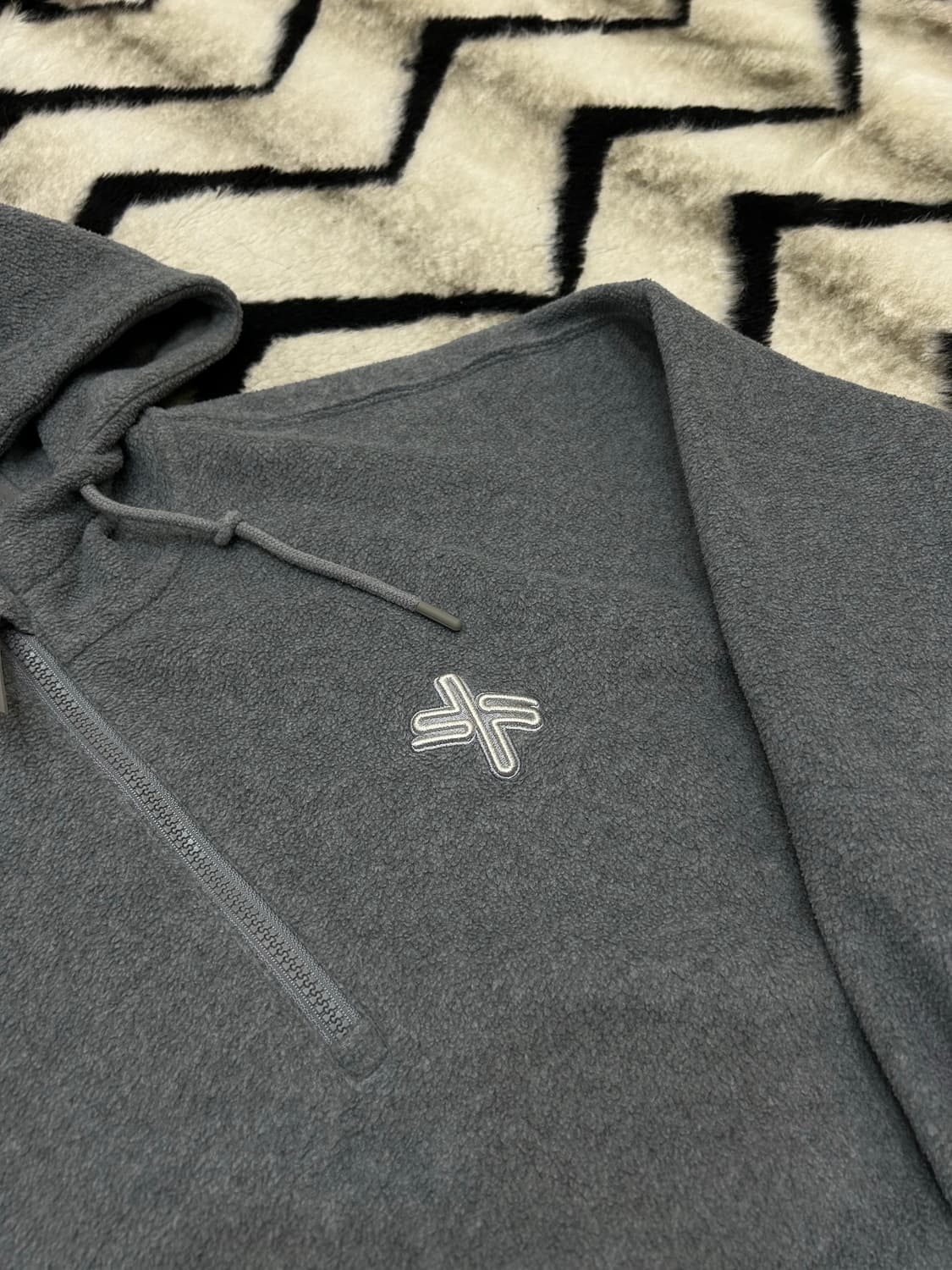 [Free]젝시믹스 오버핏 플리스 반집업 후드/그레이 상품이미지1