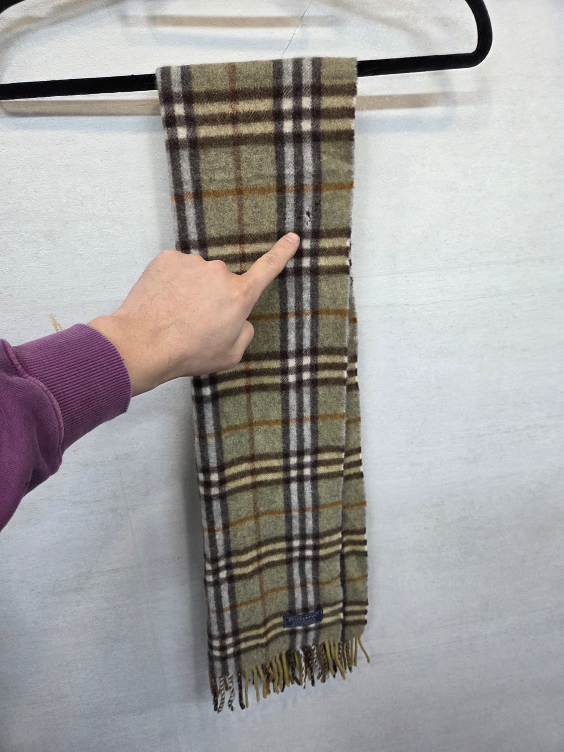 버버리 울 체크 목도리 대략 128cm 상품이미지5