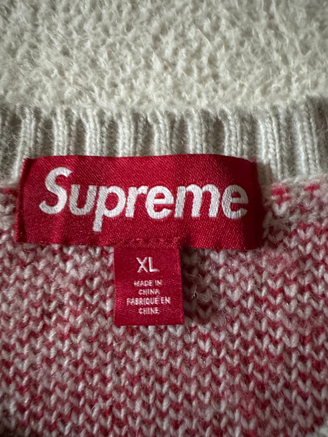 슈프림 백 스트라프 스웨터 화이트 XL 상품이미지4