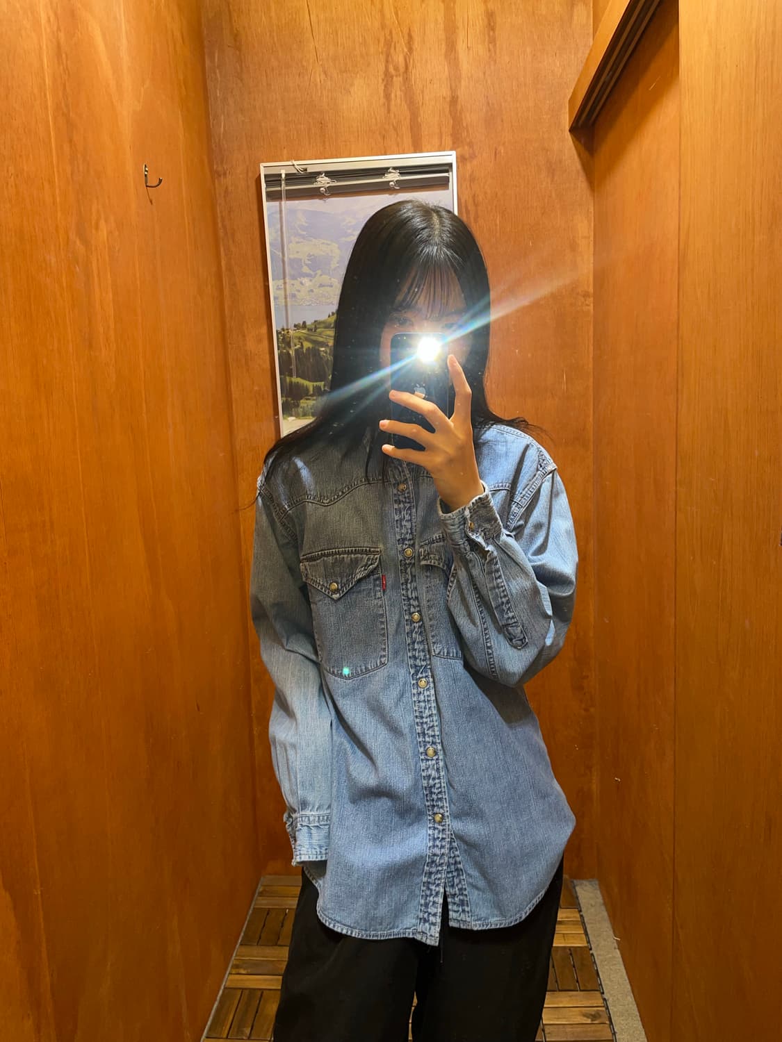 (S) 90s Levi's 리바이스 코튼 데님 셔츠 상품이미지1