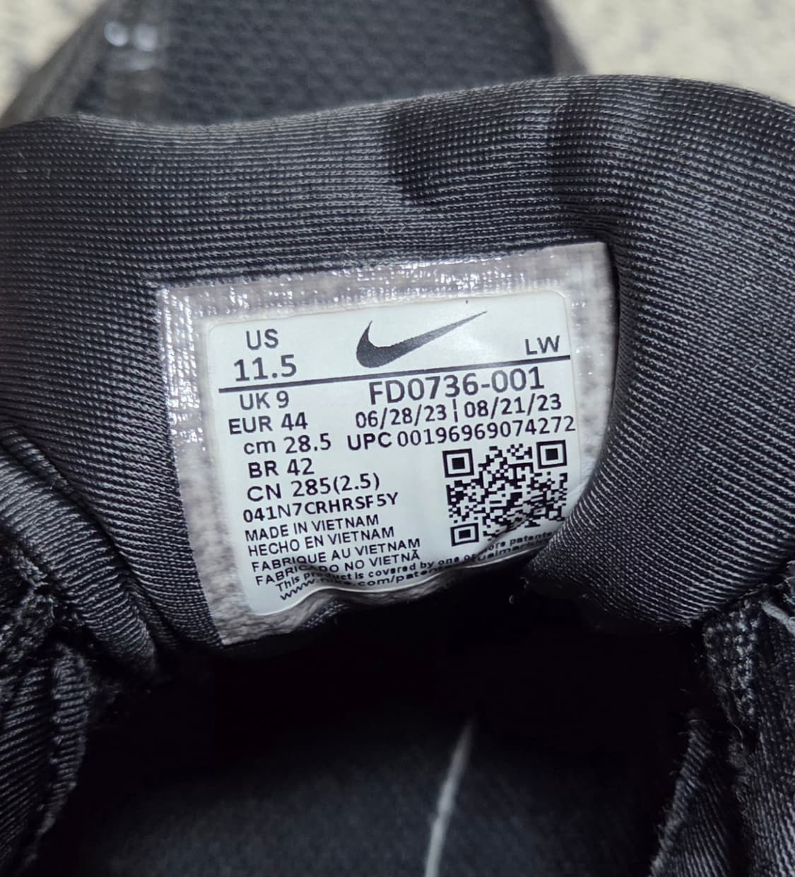 나이키 V2K 런 블랙 앤트러사이트 285 상품이미지8