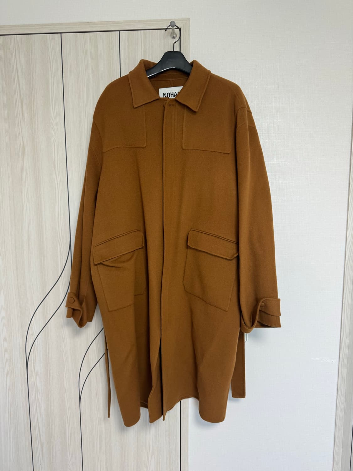 노앙 HANDMADE CASHMERE ZIP-UP COAT CAMEL 상품이미지4