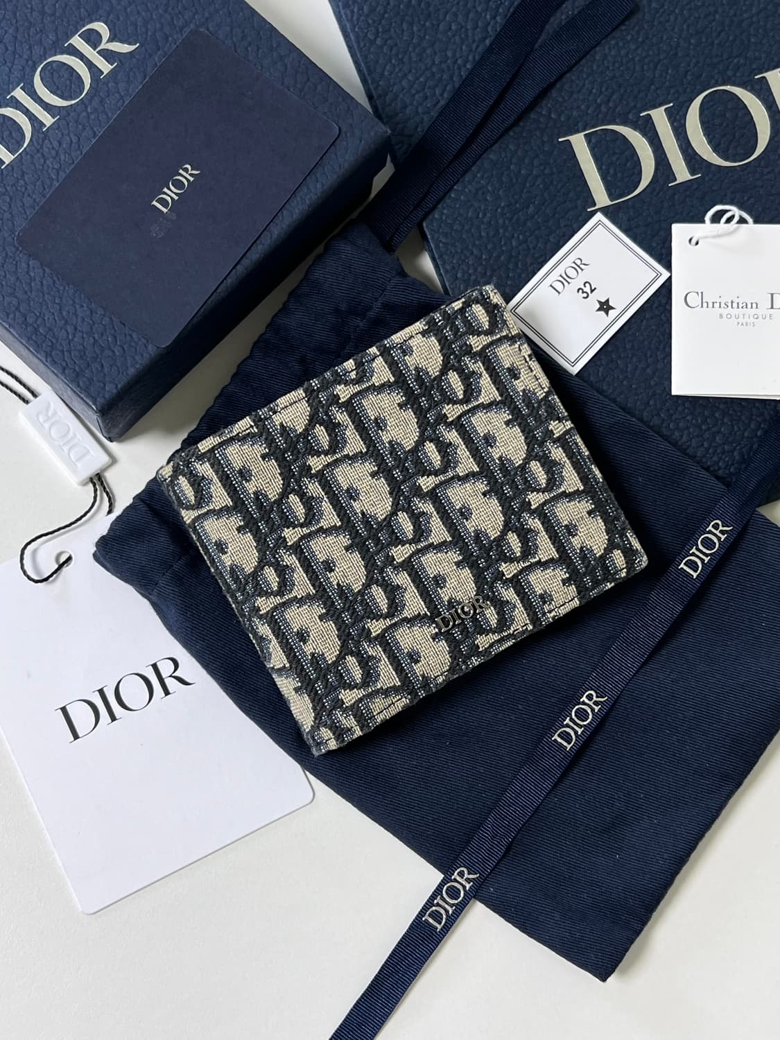 [정품] 디올 오블리크 반지갑 베이지 상품이미지1