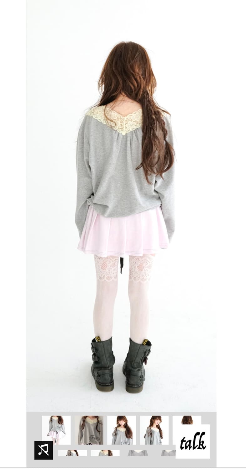 샵 페어리 lace V neck pleats dress 상품이미지3