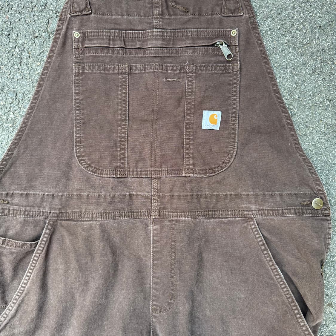 칼하트 더블니 오버롤 브라운 상품이미지2