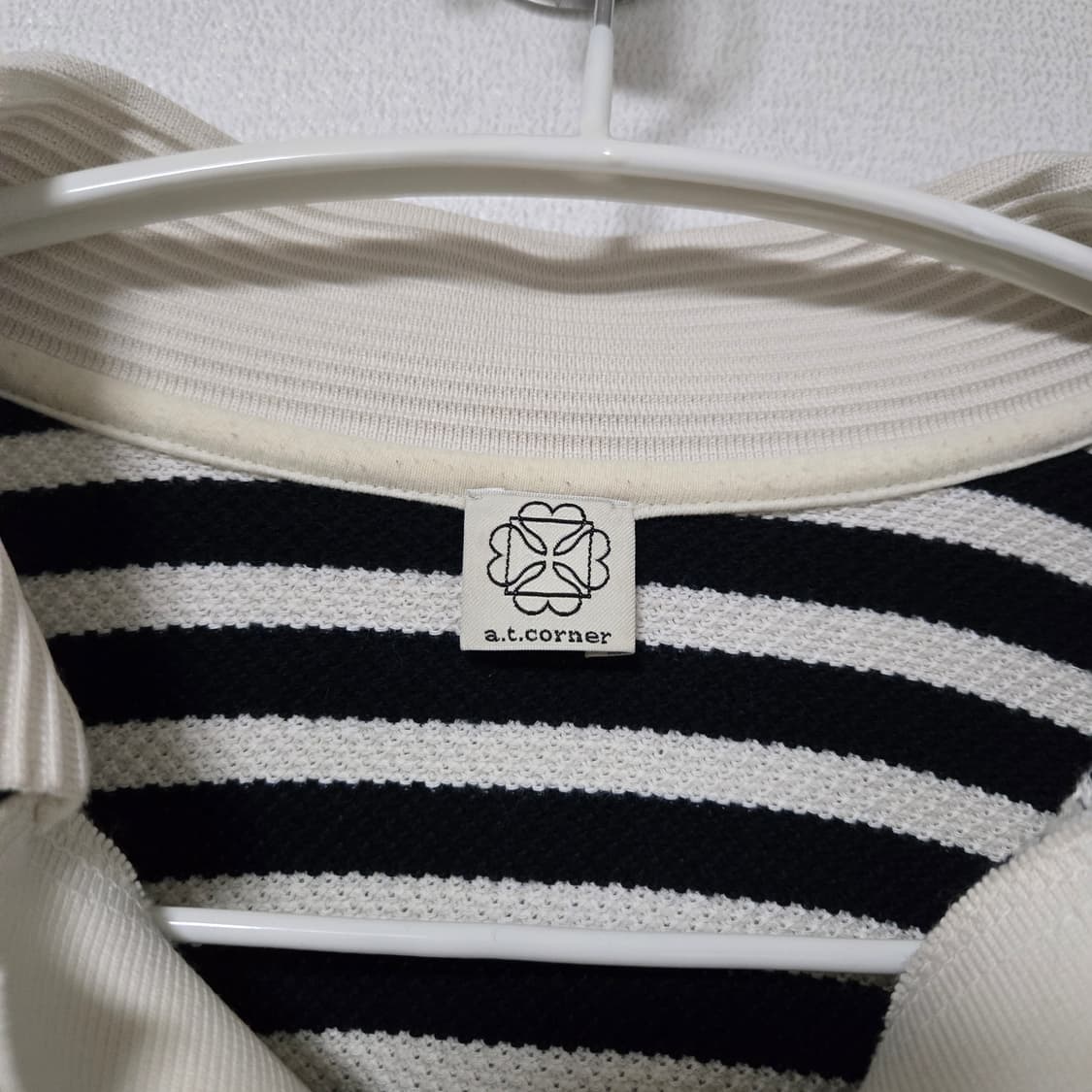 앳코너 스트라이프 와플 긴팔 티셔츠 / 여성 티셔츠/ 여성 카라티셔츠 상품이미지5
