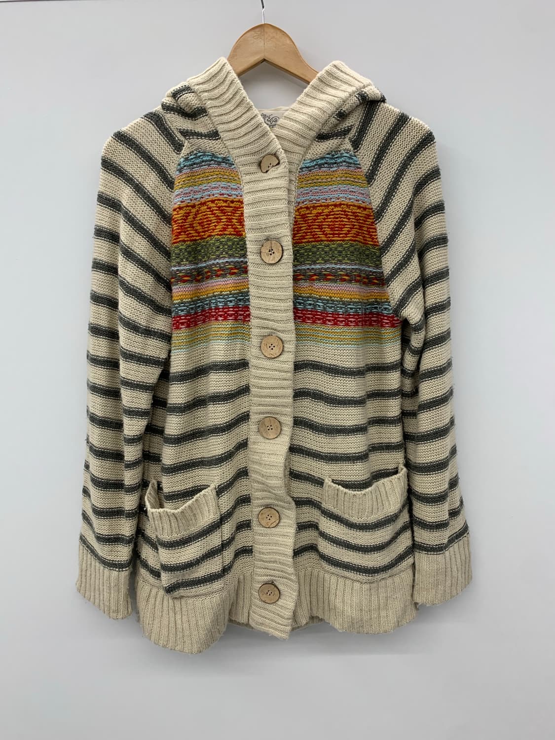 모리 스트라이프 후드 가디건 상품이미지4