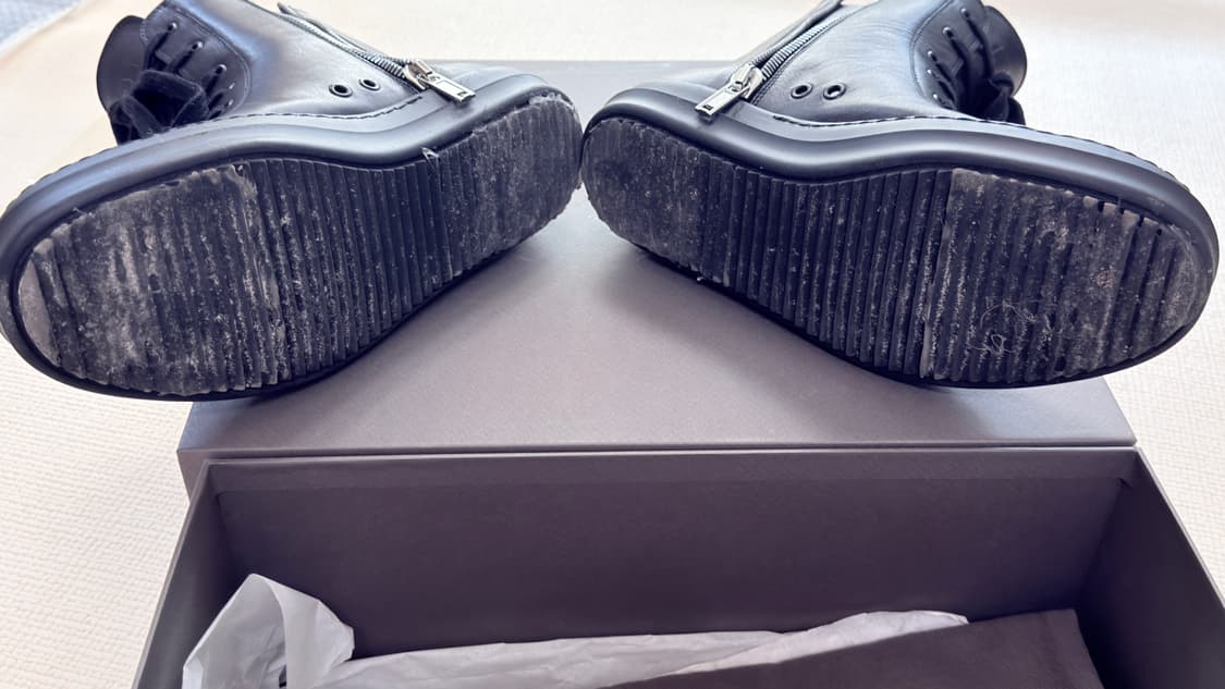 릭오웬스 올블랙 레더 라몬즈 41  상품이미지2