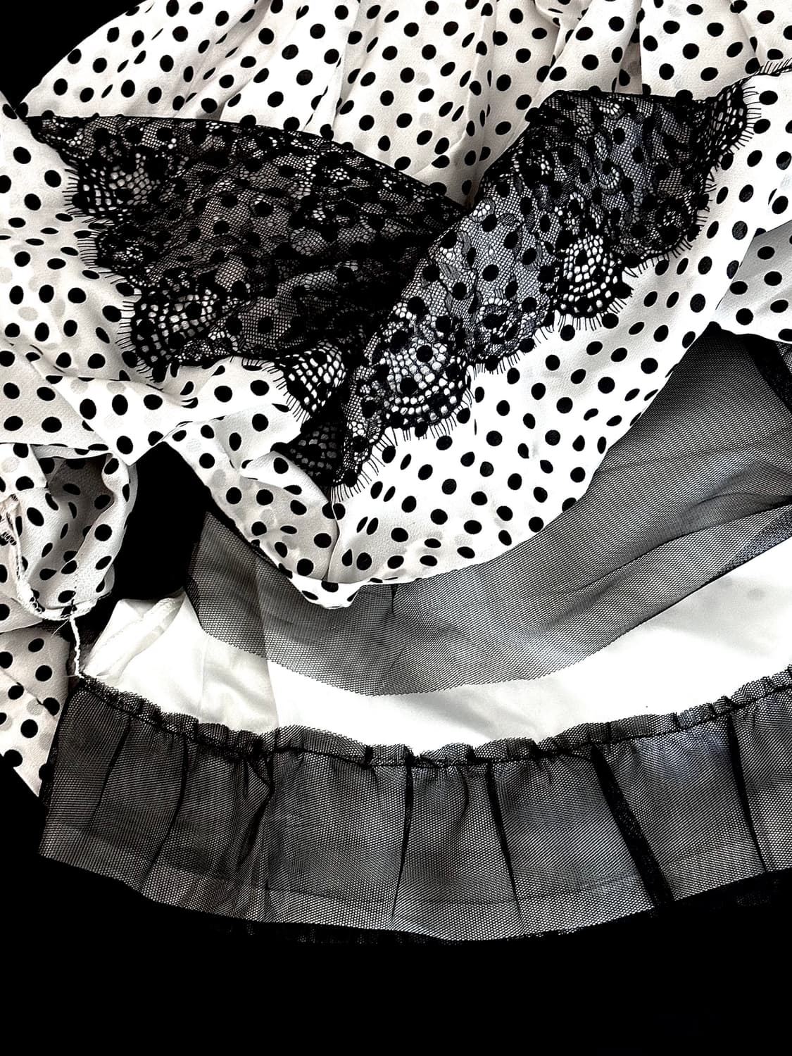 빈티지 도트 레이스 원피스 상품이미지3