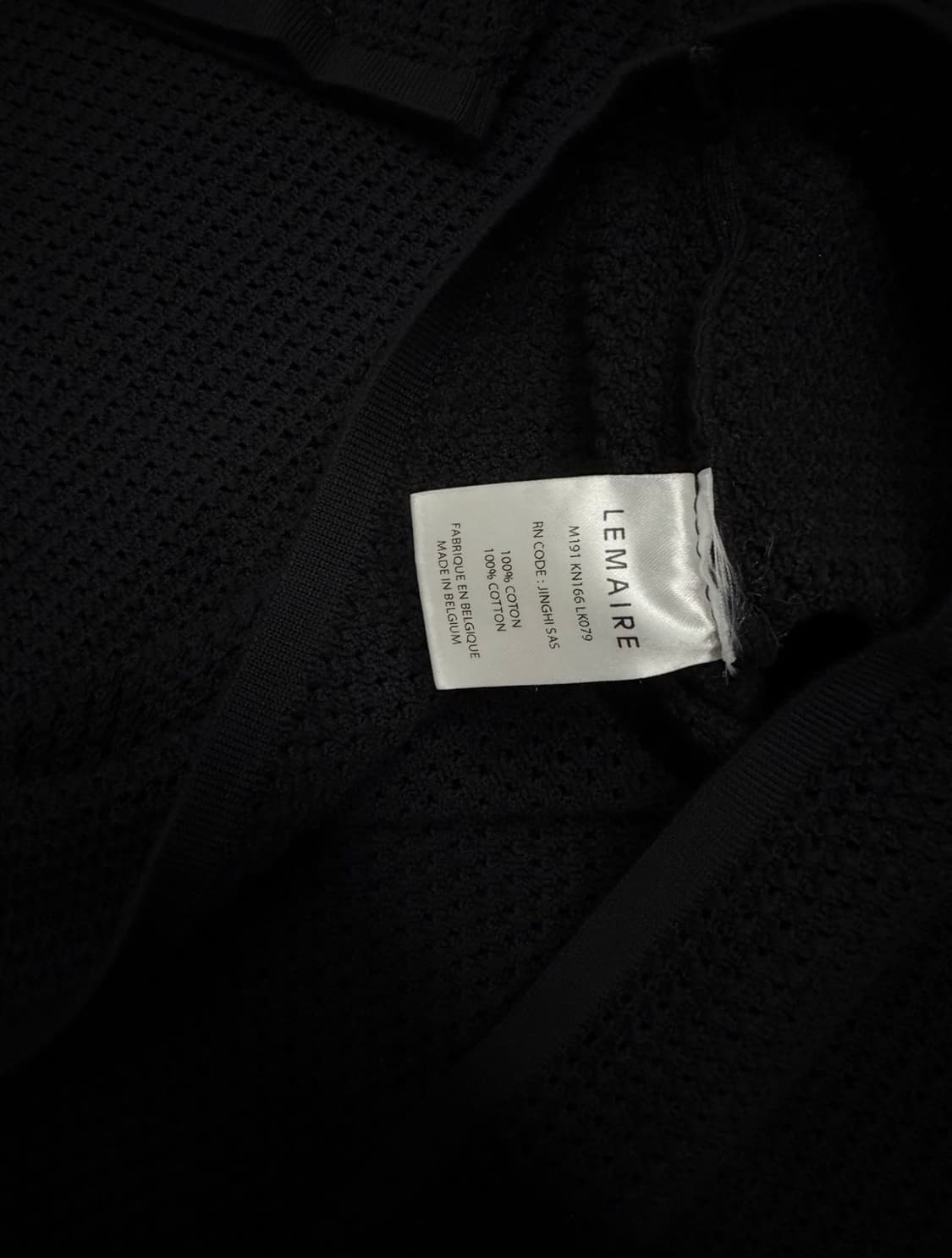 LEMAIRE Black Mesh Knit Polo Shirt 상품이미지5