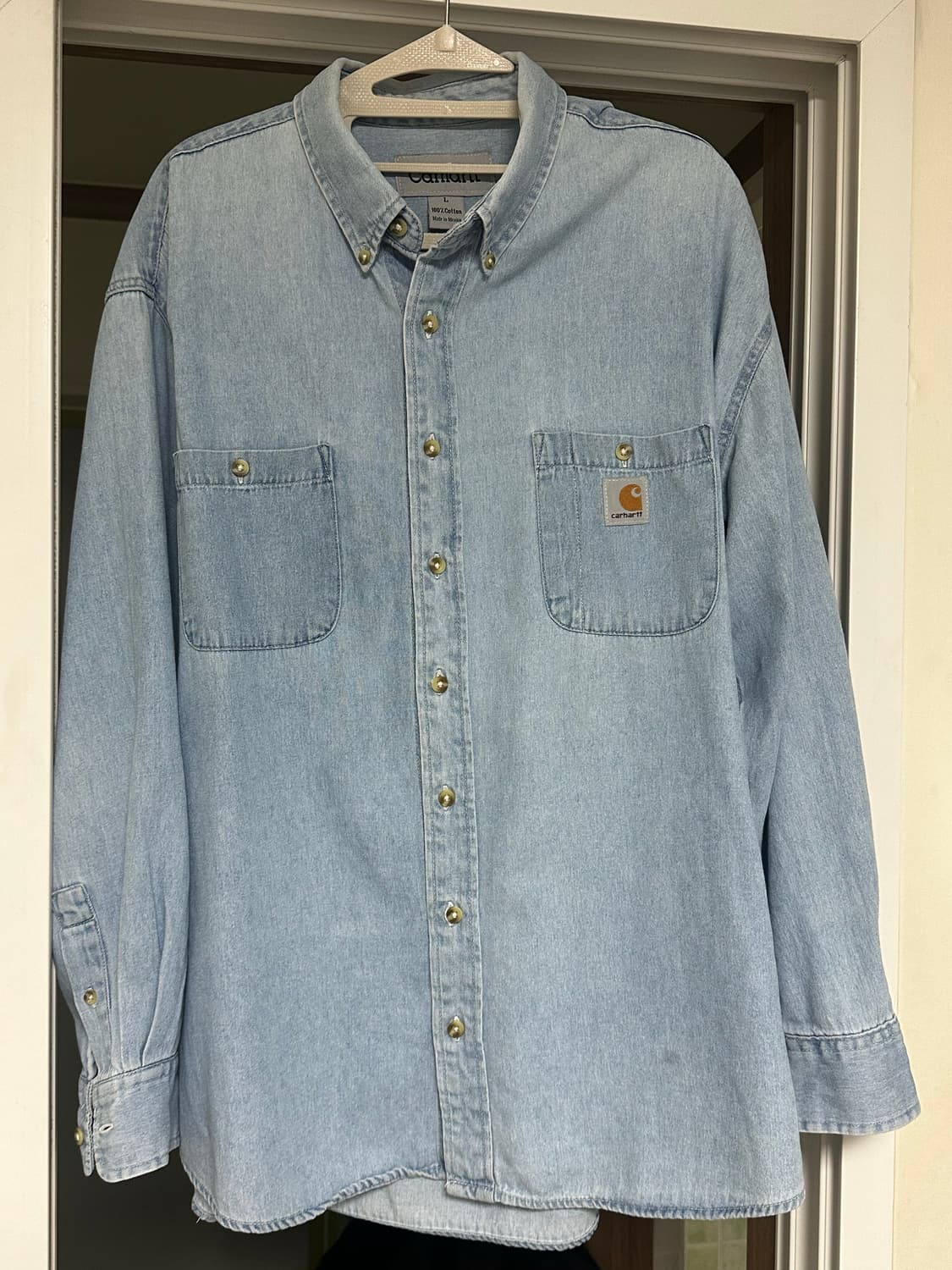칼하트 연청 데님 셔츠 상품이미지3